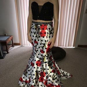 Rachel Allan Rose 2 Piece Prom Dress